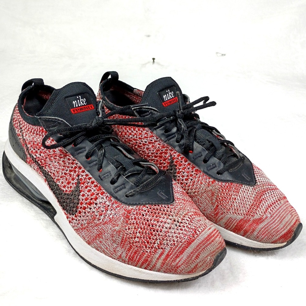 Nike Air Max Flyknit Racer Fireberry‎ Black FD2764-600 Mens Size 8 Sneakers